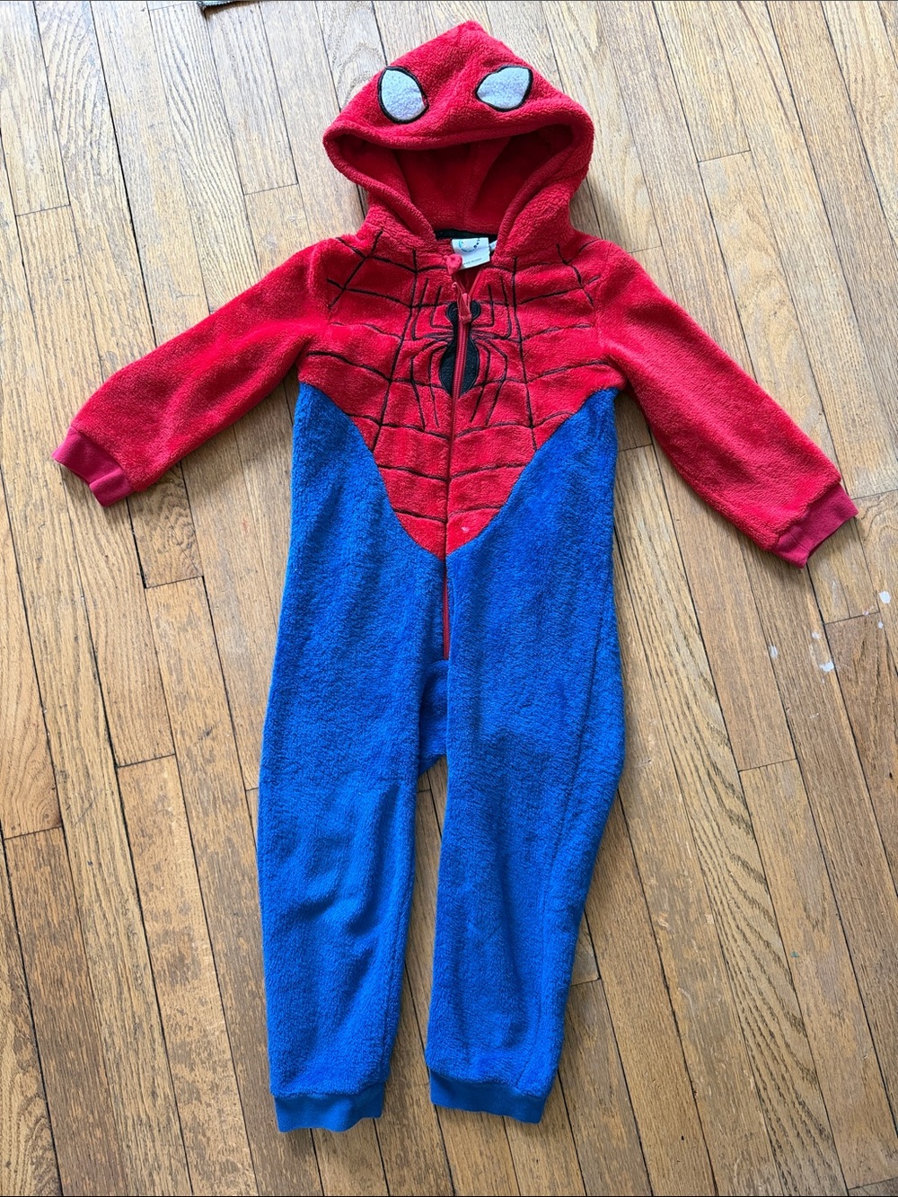 Kids Red & Blue Spider Character Fleece Onesie